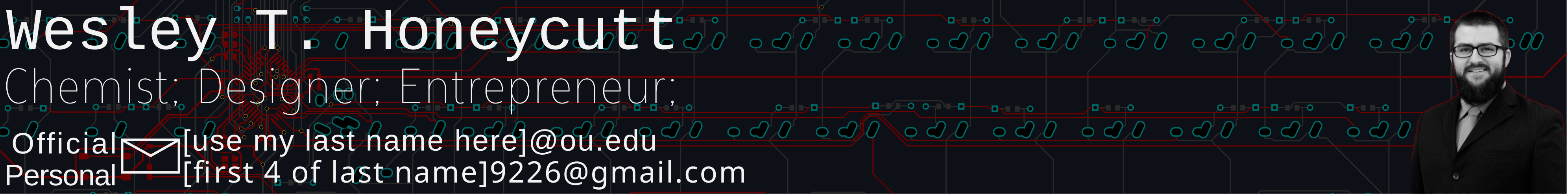 Banner image for Wesley T. Honeycutt's website.  His contact emails are listed in the image.  Click to return home