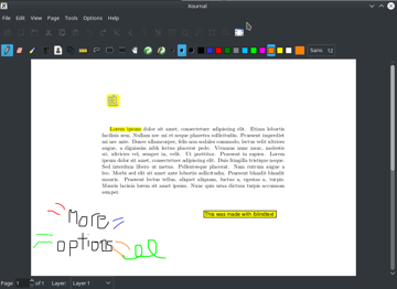 Xournal is excellent for writing on Linux PDF annotations